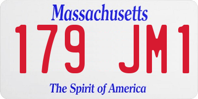 MA license plate 179JM1
