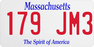 MA license plate 179JM3
