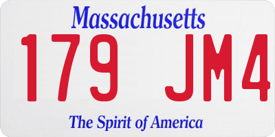 MA license plate 179JM4