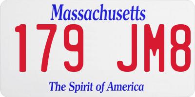 MA license plate 179JM8