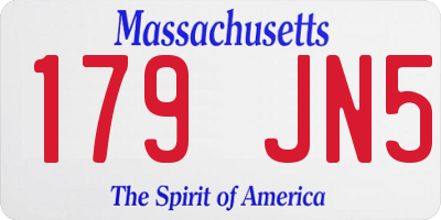 MA license plate 179JN5