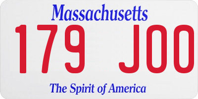 MA license plate 179JO0