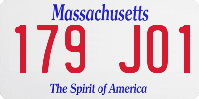 MA license plate 179JO1