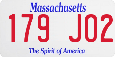 MA license plate 179JO2