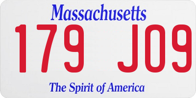 MA license plate 179JO9