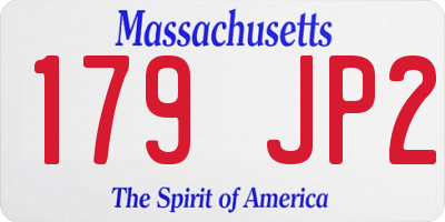 MA license plate 179JP2