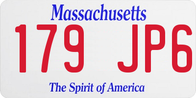 MA license plate 179JP6
