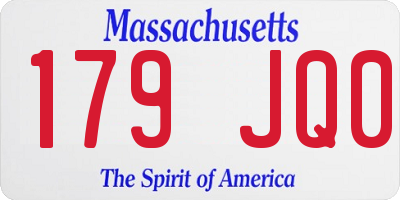 MA license plate 179JQ0