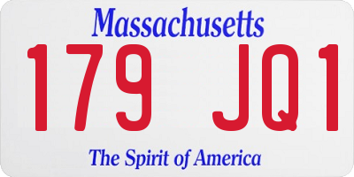 MA license plate 179JQ1