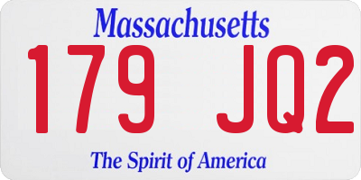 MA license plate 179JQ2
