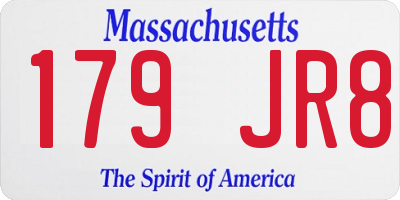 MA license plate 179JR8