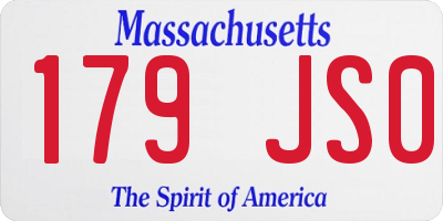 MA license plate 179JS0