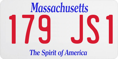 MA license plate 179JS1