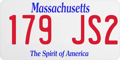 MA license plate 179JS2