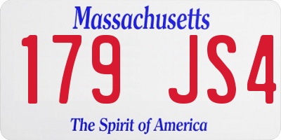 MA license plate 179JS4