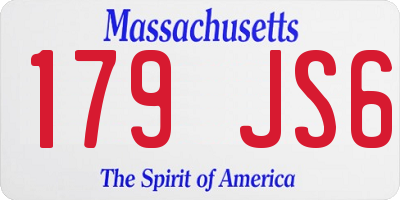MA license plate 179JS6