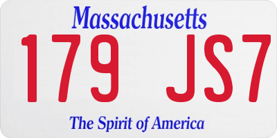 MA license plate 179JS7