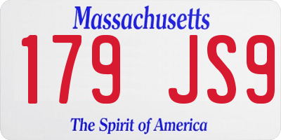 MA license plate 179JS9
