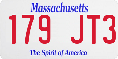 MA license plate 179JT3