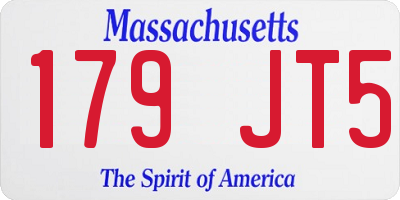 MA license plate 179JT5