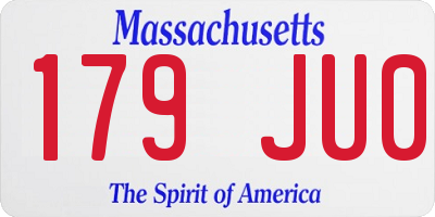 MA license plate 179JU0
