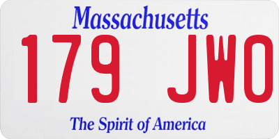 MA license plate 179JW0