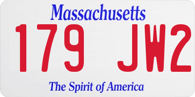 MA license plate 179JW2