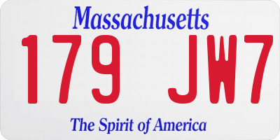 MA license plate 179JW7