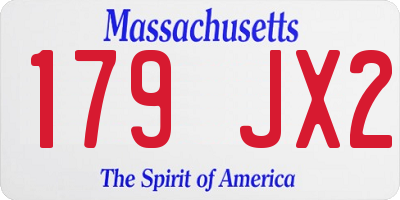 MA license plate 179JX2