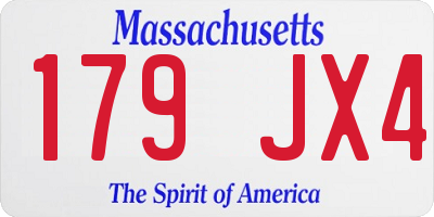 MA license plate 179JX4