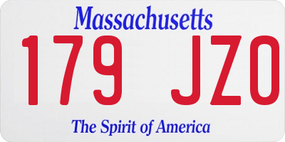MA license plate 179JZ0