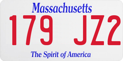MA license plate 179JZ2