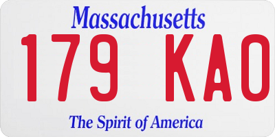 MA license plate 179KA0