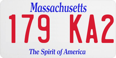 MA license plate 179KA2