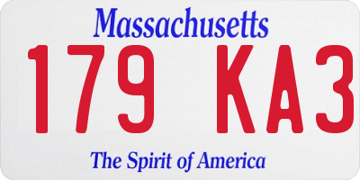 MA license plate 179KA3