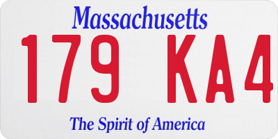 MA license plate 179KA4
