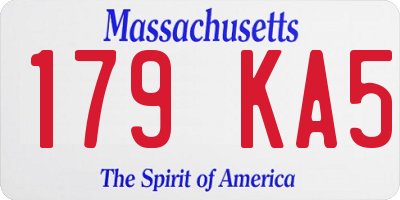MA license plate 179KA5