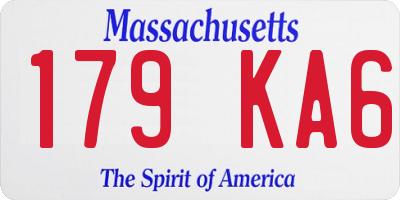 MA license plate 179KA6
