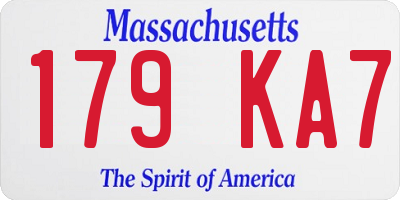 MA license plate 179KA7