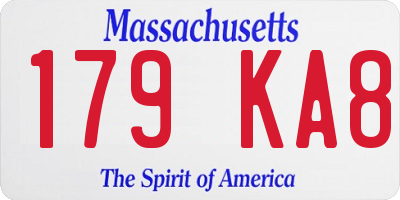 MA license plate 179KA8