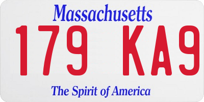 MA license plate 179KA9