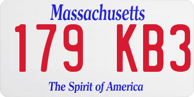 MA license plate 179KB3