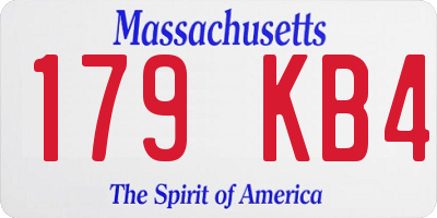 MA license plate 179KB4
