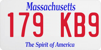 MA license plate 179KB9
