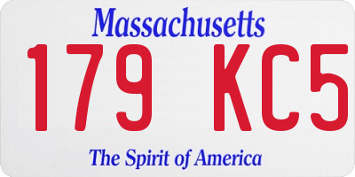 MA license plate 179KC5