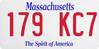MA license plate 179KC7