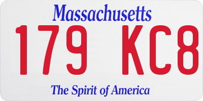 MA license plate 179KC8