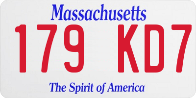 MA license plate 179KD7