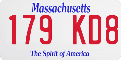 MA license plate 179KD8