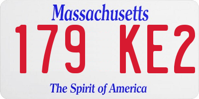 MA license plate 179KE2